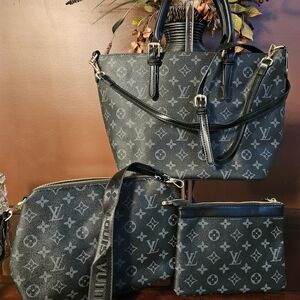 Black and Gray Monogram Bag Trio
